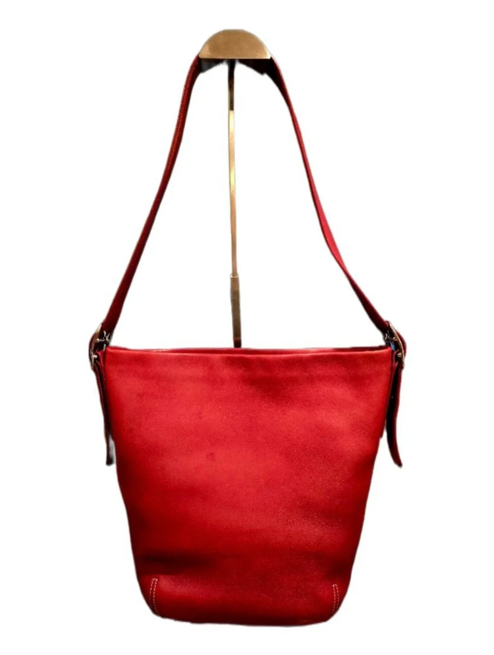 Coach 9186 Vintage Legacy Soho Red Leather Bucket Duffle Shoulder Bag W/Wallet
